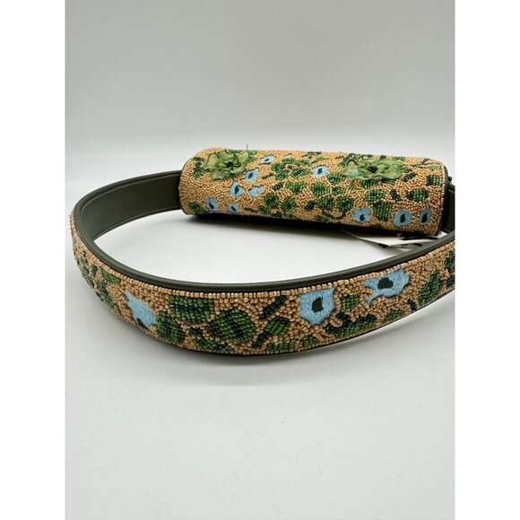 STAUD Tommy beaded floral shoulder bag + Dust bag Green Moss Tapestry - Picture 10 of 16